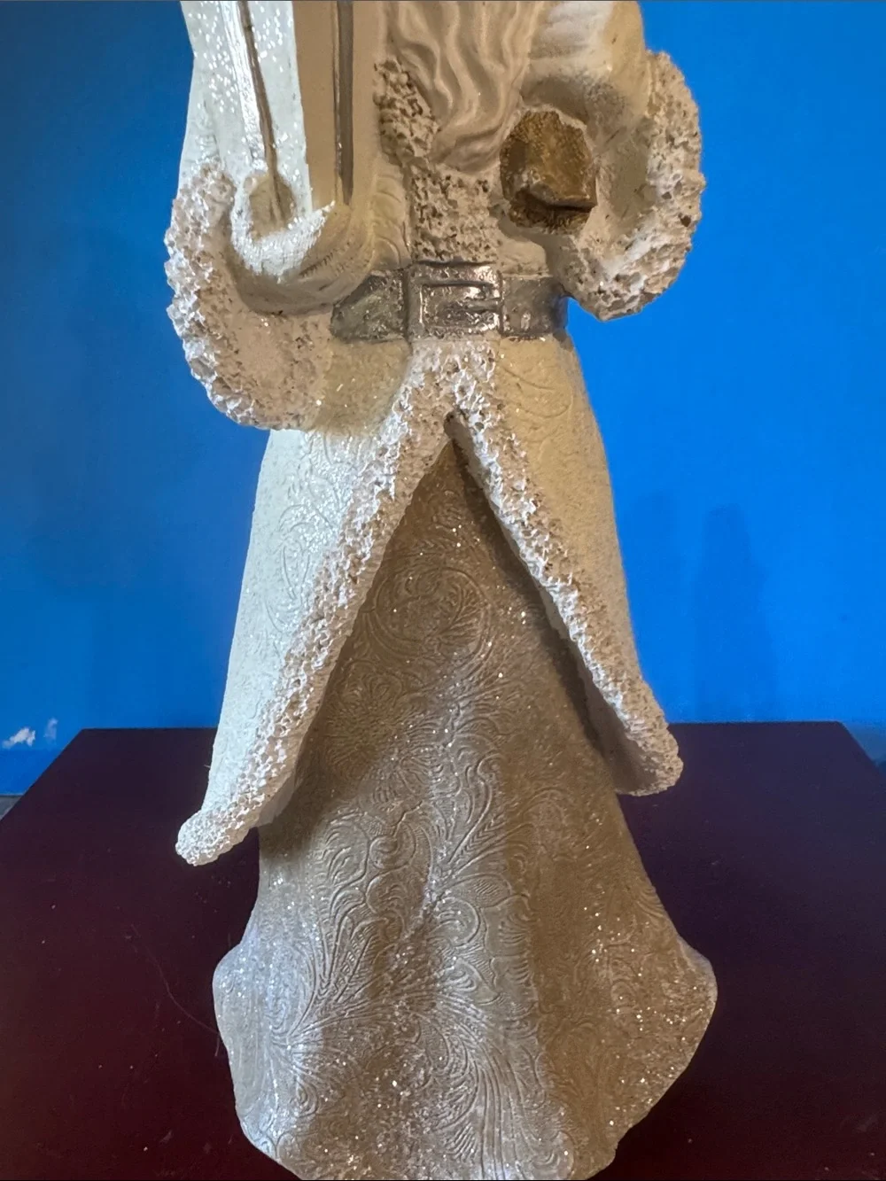 Festive Cream old world Santa Figurine Holiday Decoration